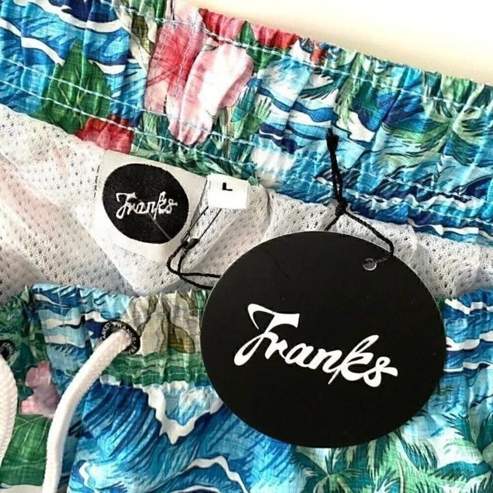 Franks Australia OAHU Tropical Jungle Swim Shorts Trunks Board Shorts L Hawaiian